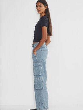 Denim Forum The 90s’ Millie Hi-Rise Cargo Jeans
